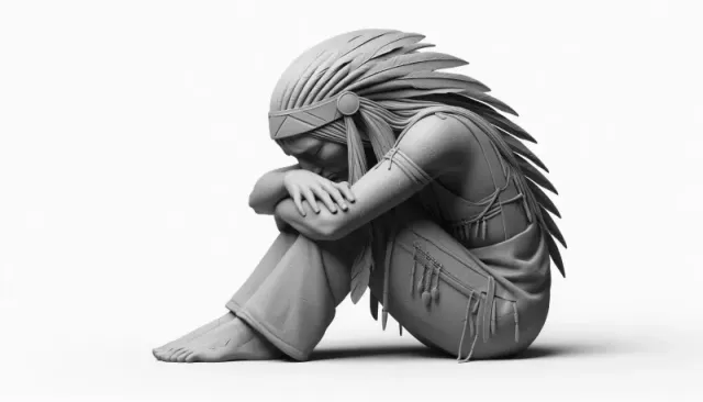 Apache Warrior Man 3D Model