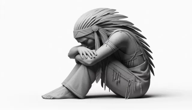 Apache Warrior Man 3D Model — Image 6 of 6