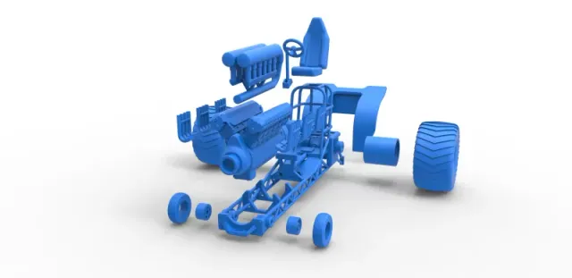 Diecast Mini Rod pulling tractor with V12 engine Scale 1 to 25 — Фото 26 из 31