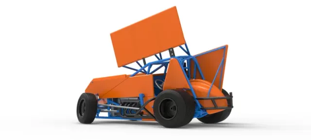 Winged Sprint car Version 2 while turning Scale 1:25 — Фото 13 из 30