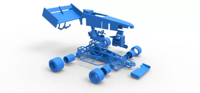 Supermodified front engine Winged race car V2 Scale 1:25 — Image 30 of 30