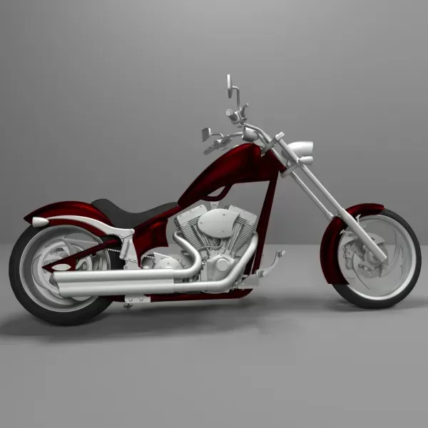 3D Printable Big Dog K9 Chopper Motorcycle Model — Image 2 of 8