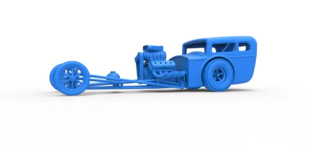 Front engine old school dragster with shell Scale 1:25 — Фото 13 из 30