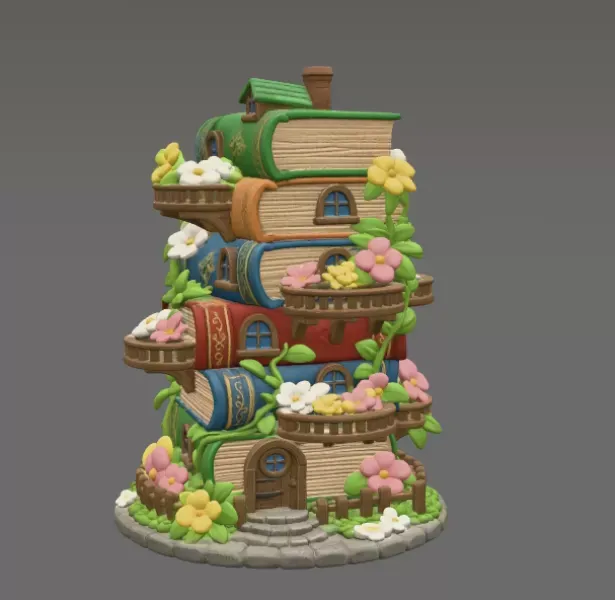 Enchanted Book Tower House STL File 3D Printable — Фото 3 из 10