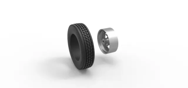 Front custom wheel of semi truck Version 25 Scale 1:25 — Фото 10 из 11