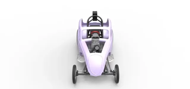 Front engine old school dragster with shell V10 Scale 1:25 — Фото 8 из 26