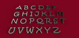 KRISTEN font uppercase 3D letters STL file