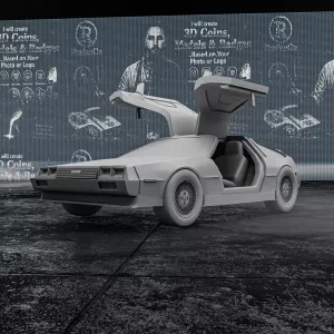 DMC DeLorean with Open Doors – 3D Printable Car Model