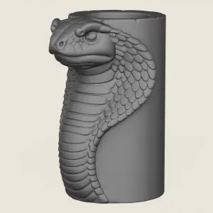 Cobra Snake Head Vase Print Ready 3D Model