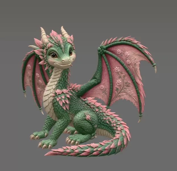 Blossom Meadow Dragon STL File for 3D Print — Фото 4 из 12