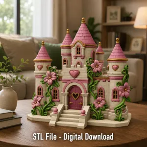 Enchanted Heart Blossom Castle STL File for 3D Print