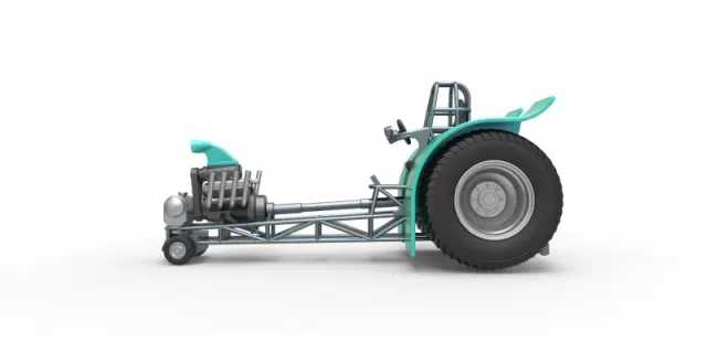 Diecast Pulling tractor with single V8 engine Scale 1 to 25 — Фото 6 из 29