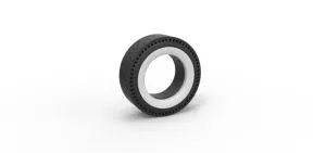Whitewall rear tire of vintage dragster Version 7 Scale 1:25