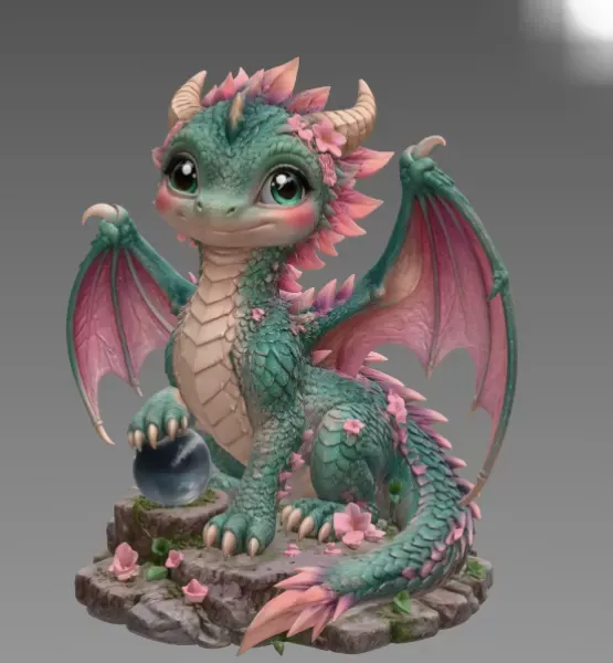 Blossom Baby Dragon STL File for 3D Print — Фото 3 из 15