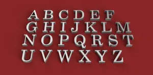 CENTURY font uppercase 3D letters STL file