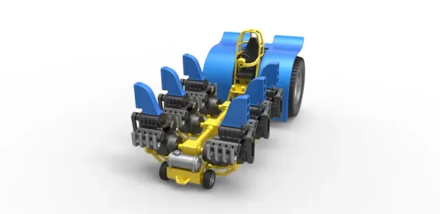 Diecast Pulling tractor with 6 engines V8 Scale 1:25 — Фото 3 из 31