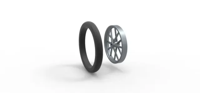 Front wheel of old school dragster Version 4 Scale 1:25 — Фото 10 из 11