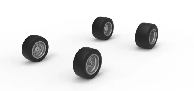 Wheel Set of Experimental Pavement Silver Crown Car Scale 1:25 — Фото 2 из 12