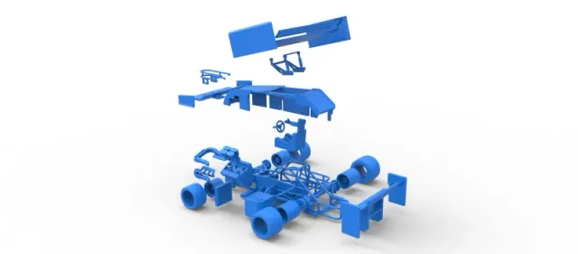 Supermodified front engine Winged race car V3 Scale 1:25 — Фото 30 из 31