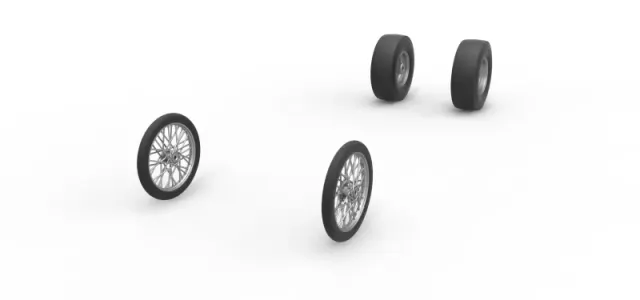 Wheel set of Vintage Front engine dragster Scale 1:25 — Фото 2 из 11