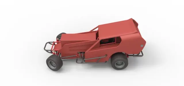 Vintage Dirt Modified stock car Version 4 while turning 1:25 — Фото 10 из 31
