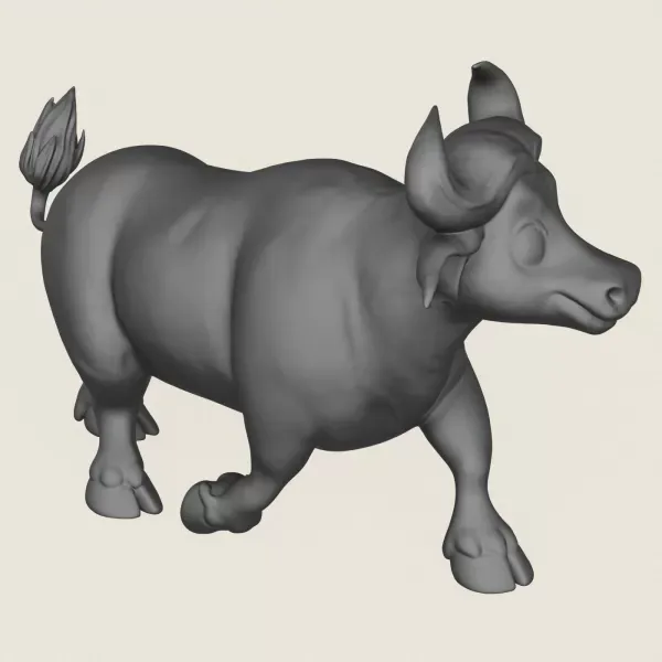 Buffalo Toy Print Ready 3D Model — Фото 4 из 5
