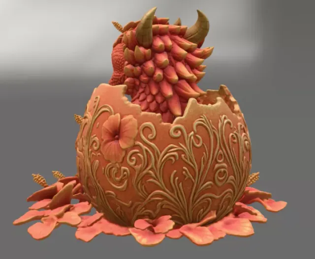 Hibiscus Hatchling Dragon STL File for 3D Print — Фото 10 из 17