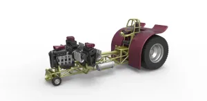 Diecast Pulling tractor with 3 engines V8 Version 5 Scale 1:25