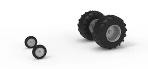 Wheel Set of Vintage Pulling tractor Version 2 Scale 1:25