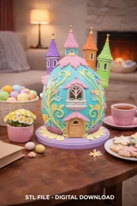 Fantasy Egg Castle House - STL File 3D Printable