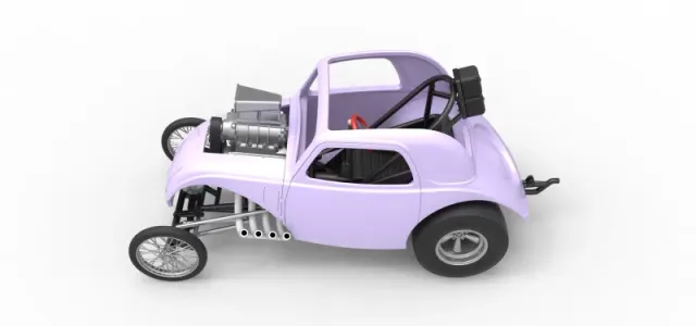 Front engine old school dragster with shell V10 Scale 1:25 — Фото 10 из 26