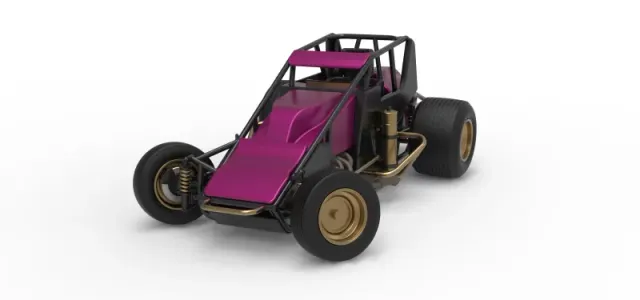 Dirt Silver Crown Car while turning Scale 1:25 — Image 5 of 30