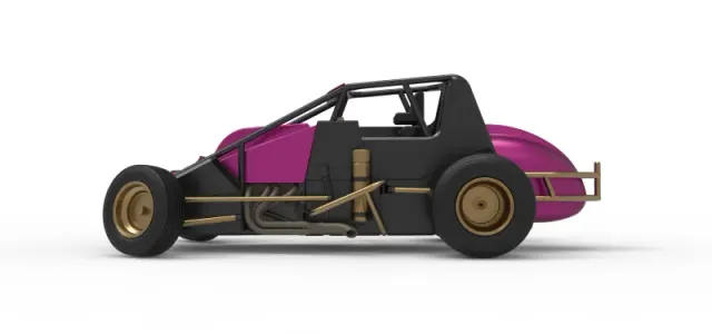 Dirt Silver Crown Car while turning Scale 1:25 — Image 9 of 30