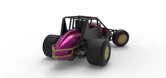 Dirt Silver Crown Car while turning Scale 1:25 — Image 18 of 30