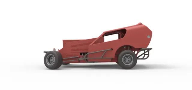 Vintage Dirt Modified stock car Version 4 while turning 1:25 — Фото 9 из 31