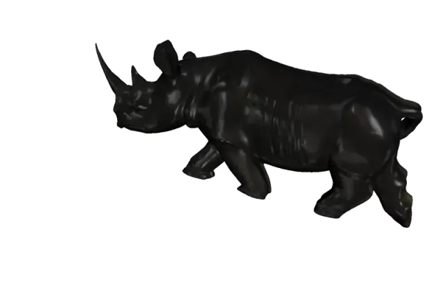 Wooden Rhino African Figure — Image 3 of 3