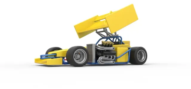 Supermodified front engine Winged race car V2 Scale 1:25 — Image 2 of 30