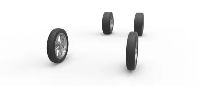 Wheel Set of Vintage Front engine dragster V6 Scale 1:25 — Фото 3 из 13