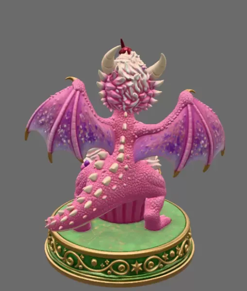Cute Fantasy Dessert Dragon STL for 3D Printing — Фото 5 из 13