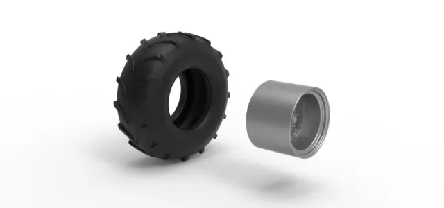 Front wheel from Mud dragster Version 4 Scale 1:25 — Фото 10 из 12