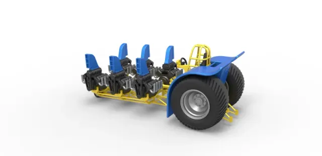 Diecast Pulling tractor with 6 engines V8 Scale 1:25 — Фото 9 из 31