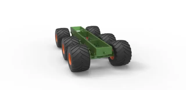 Diecast old school monster truck chassis 6x6 Scale 1:25 — Фото 10 из 31