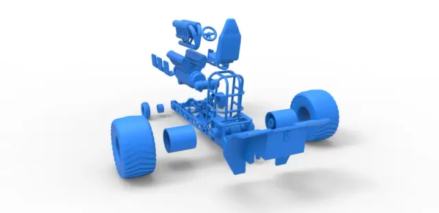 Diecast Mini Rod pulling tractor with V12 engine Scale 1 to 25 — Фото 30 из 31