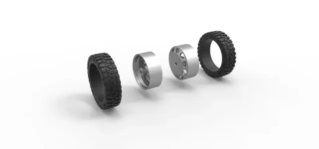 Diecast Rear semi wheel for pickup Version 4 Scale 1:25 — Фото 10 из 12