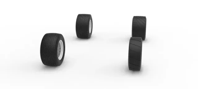 Wheel Set of Vintage Dirt Modified stock car Scale 1:25 — Фото 3 из 14