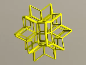 Wireframe Shape Rhombic Hexecontahedron