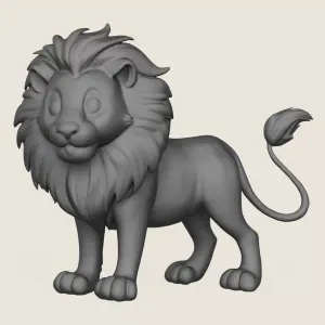 Lion Toy Print Ready 3D Model