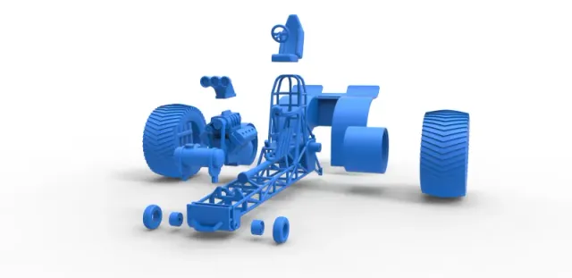 Diecast Pulling tractor with single V8 engine Scale 1 to 25 — Фото 25 из 29