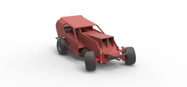 Vintage Dirt Modified stock car Version 4 while turning 1:25 — Фото 26 из 31