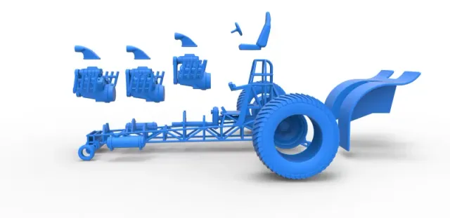 Diecast Pulling tractor with 3 engines V8 Scale 1 to 25 — Image 27 of 30